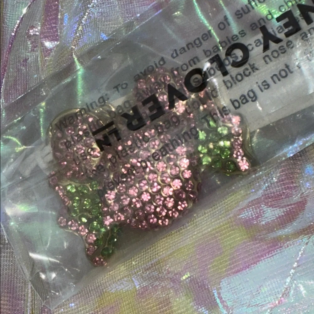 Stoney Clover Lane Pink and Green Rhinestone Mickey Bat Charm